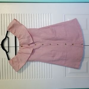 Topshop Off the Shoulder Pink Dress